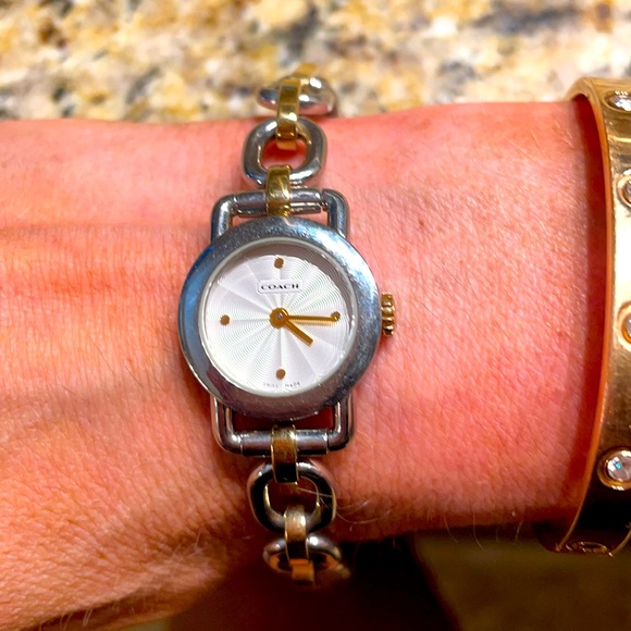 Authentic two-tone coach bracelet watch